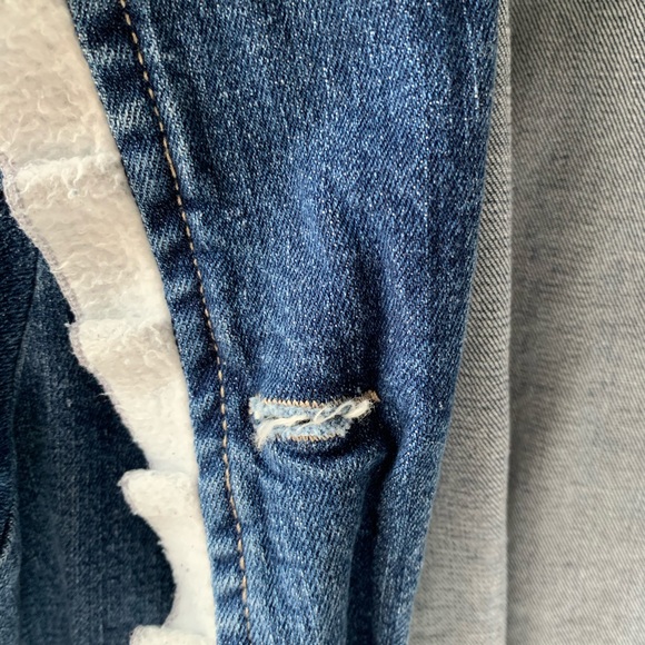 Jean Jacket with Gray Jersey Knit Trim - Picture 7 of 7